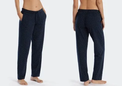 Damen Loungehose lang Schiesser Mix & Relax - dunkelblau gepunktet Damen Loungehose lang Schiesser Mix & Relax - dunkelblau gepunktet