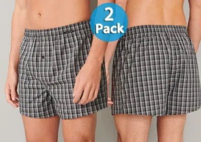 2er Pack Herren Boxershorts SCHIESSER Essentials - schwarz 2er Pack Herren Boxershorts SCHIESSER Essentials - schwarz