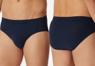 Herren Minislip SCHIESSER Cotton Casuals - dunkelblau gepunktet