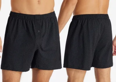Herren Boxershorts SCHIESSER Cotton Casuals - schwarz gepunktet