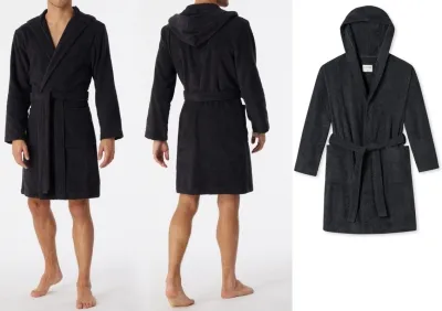 Herren Bademantel SCHIESSER Essentials - anthrazit Herren Bademantel SCHIESSER Essentials - anthrazit
