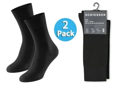 2er Pack Herrensocken SCHIESSER 95/5 - schwarz