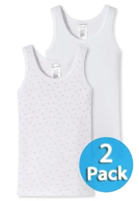 2x Pack Mädchen Shirts SCHIESSER Original Classics -Weiß -Rosa 2x Pack Mädchen Shirts SCHIESSER Original Classics -Weiß -Rosa