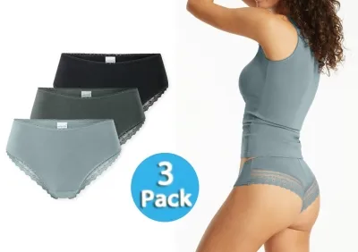 3er Pack Damen Brazilian-Slips SCHIESSER Modern Multipacks 3er Pack Damen Brazilian-Slips SCHIESSER Modern Multipacks