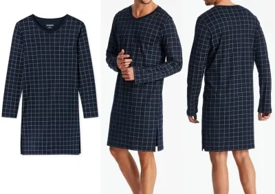 Herren Nachthemd SCHIESSER Fine Interlock - nachtblau Herren Nachthemd SCHIESSER Fine Interlock - nachtblau