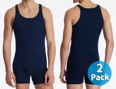 2er Pack Herren Unterhemden SCHIESSER Original Classics Doppelpack - Navy 2er Pack Herren Unterhemden SCHIESSER Original Classics Doppelpack - Navy
