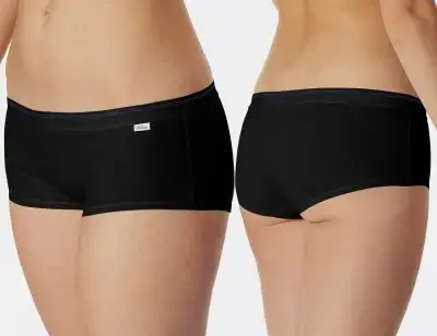 SCHIESSER Revival Greta Damen Micro Pants Doppelripp Organic Cotton - Schwarz SCHIESSER Revival Greta Damen Micro Pants Doppelripp Organic Cotton - Schwarz