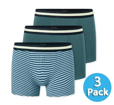 SCHIESSER Boys Shorts 95/5 3-Pack - Blue/Green