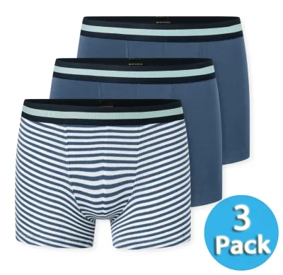 SCHIESSER Boys Shorts 95/5 3-Pack - Blue/Green
