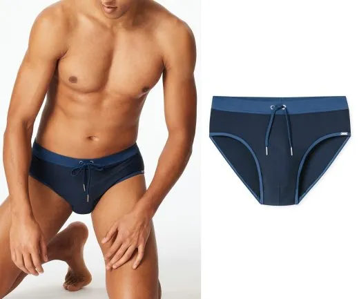 SCHIESSER Men's Swim Brief Komfort Aqua - Blue