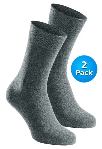 SCHIESSER Herrensocken 95/5 Doppelpack - Grau