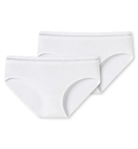 SCHIESSER Mädchen Panties 2er-Pack Long Life Rib - Weiß