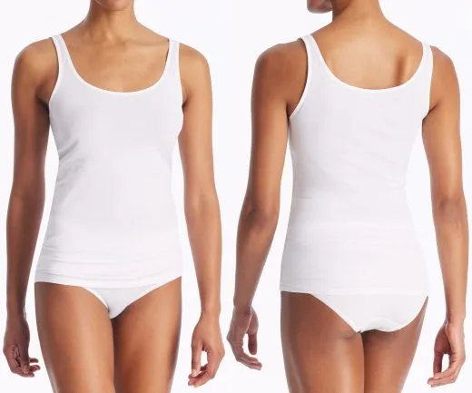 SCHIESSER Damen 2PACK Trägertop 95/5 - Weiß