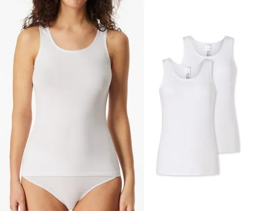 SCHIESSER Damen Trägertop Modern Multipacks - Weiß