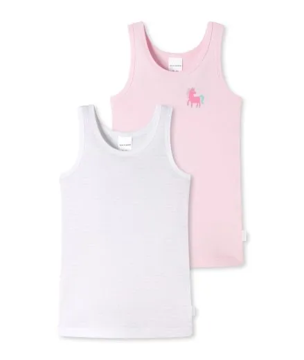 SCHIESSER Mädchen Unterhemden Doppelpack Fine Rib - Rosa, Weiß SCHIESSER Mädchen Unterhemden Doppelpack Fine Rib - Rosa, Weiß