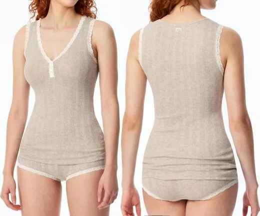 SCHIESSER Damen Chemisette Agathe - Grau SCHIESSER Damen Chemisette Agathe - Grau
