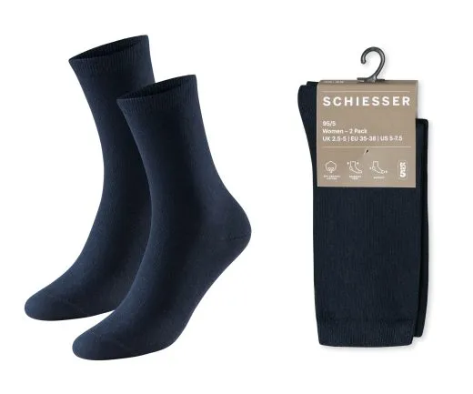 SCHIESSER Damen Socken Original Classics im Doppelpack - Nachtblau