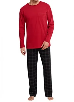 Langer Schiesser Herren Schlafanzug Bordeaux Langer Schiesser Herren Schlafanzug Bordeaux